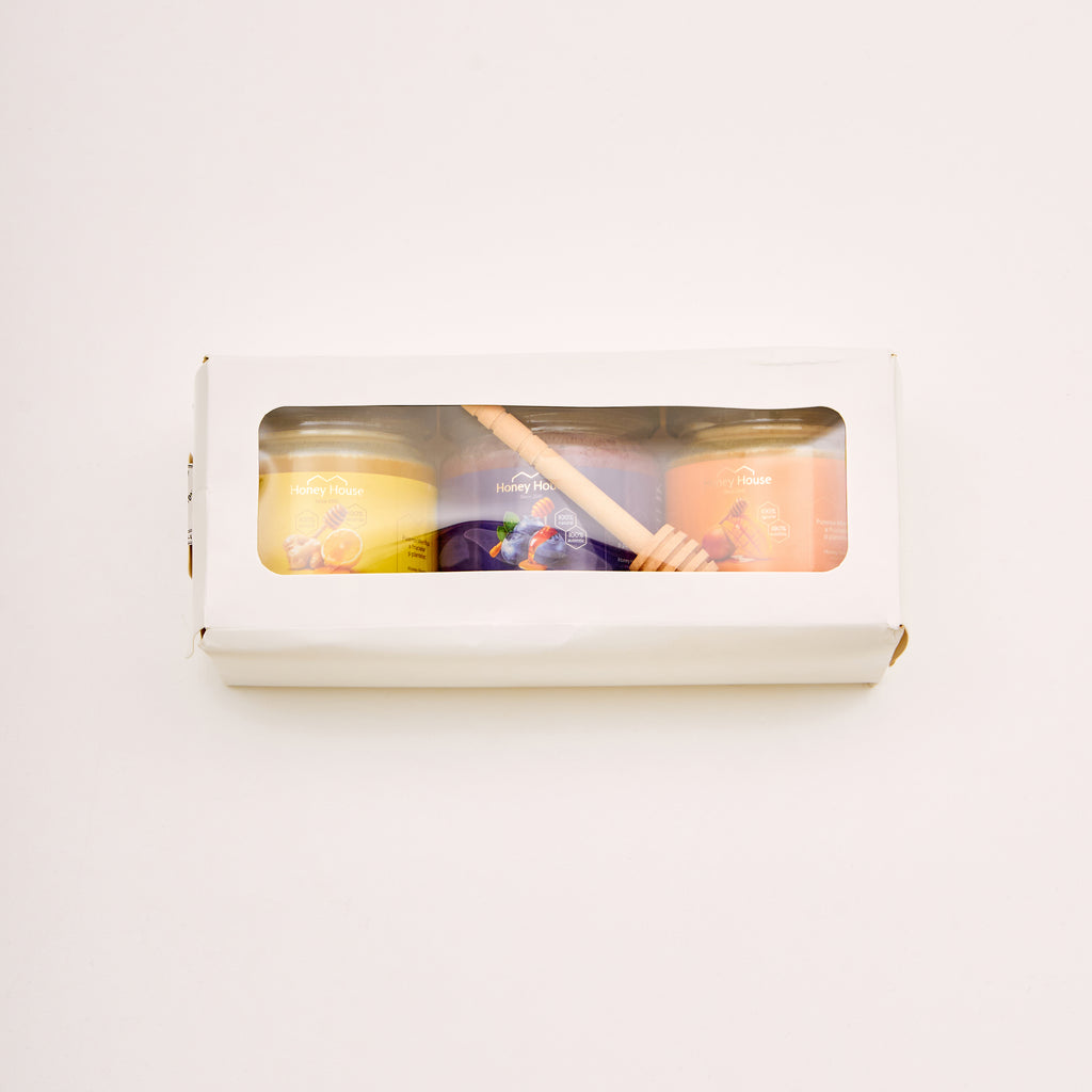 Setul 3 gustruri + Lingură pentru miere