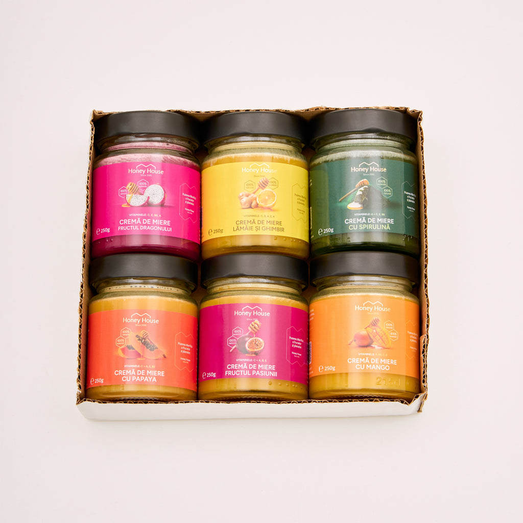 Set 6 gusturi + lingură pentru miere