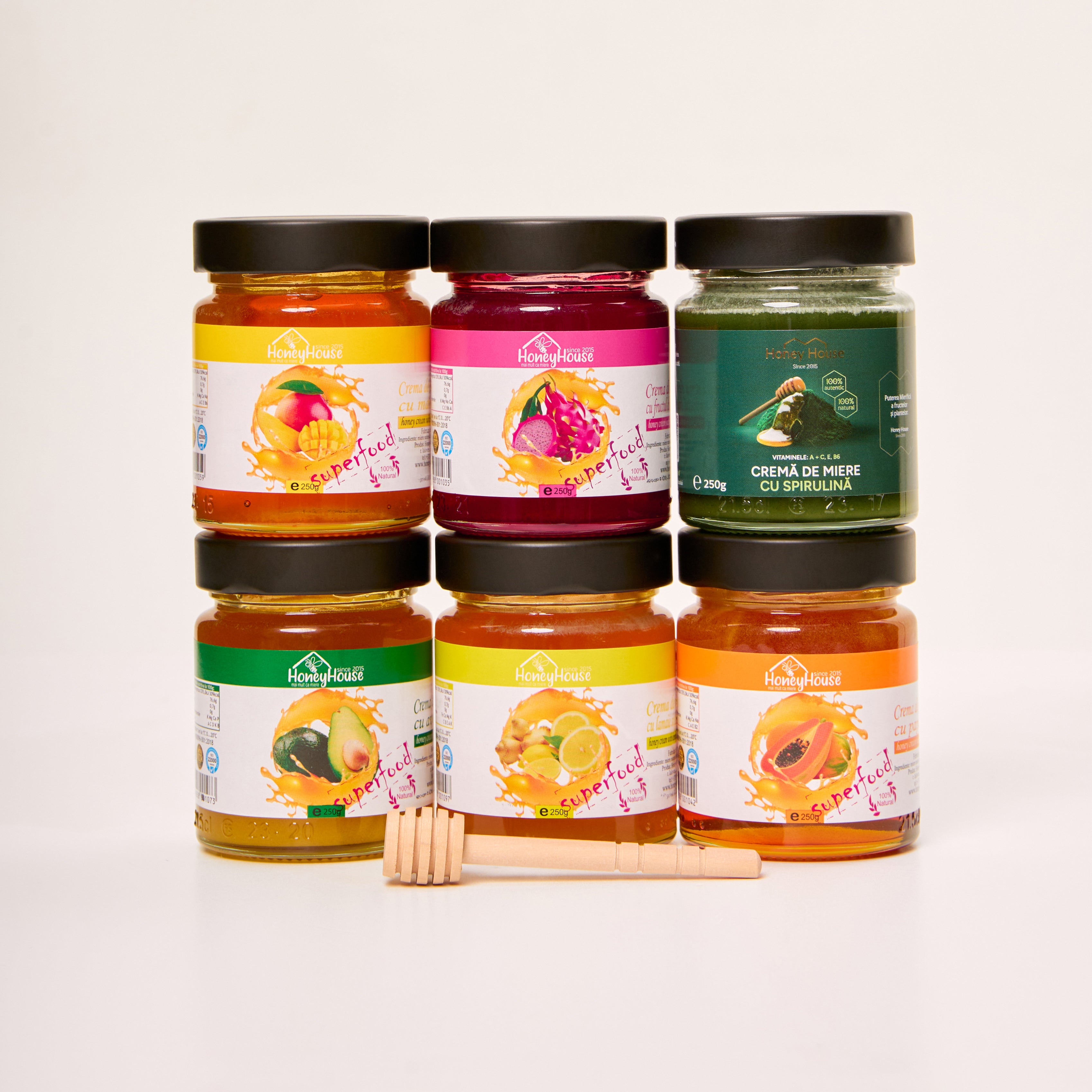 Set 6 gusturi + lingură pentru miere cadou