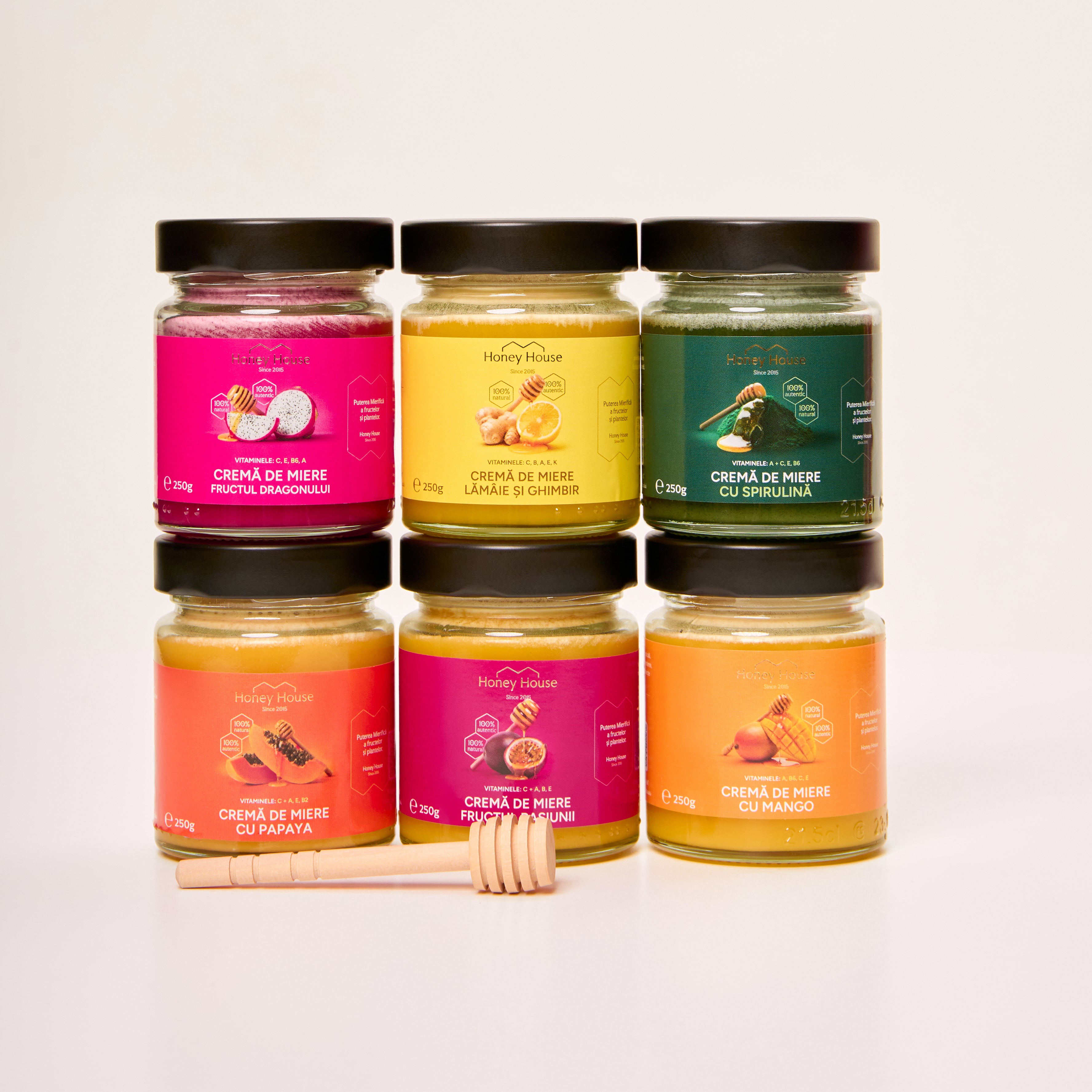 Set 6 gusturi + lingură pentru miere