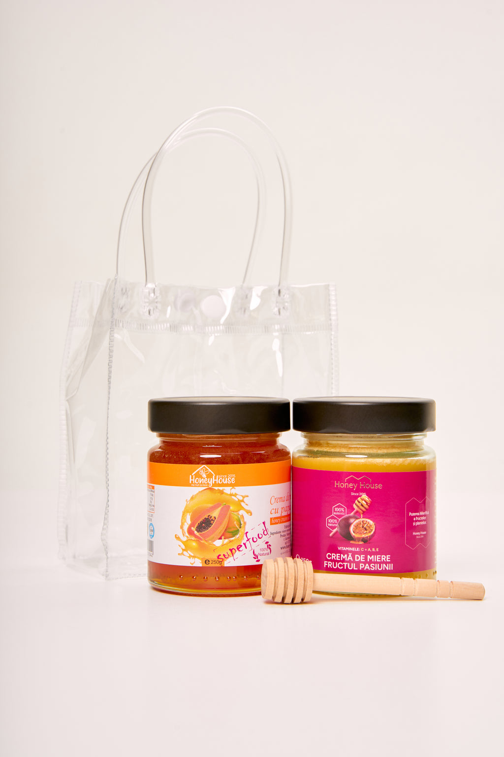 Set 2 gusturi crema de miere Papaya & Fructul pasiunii