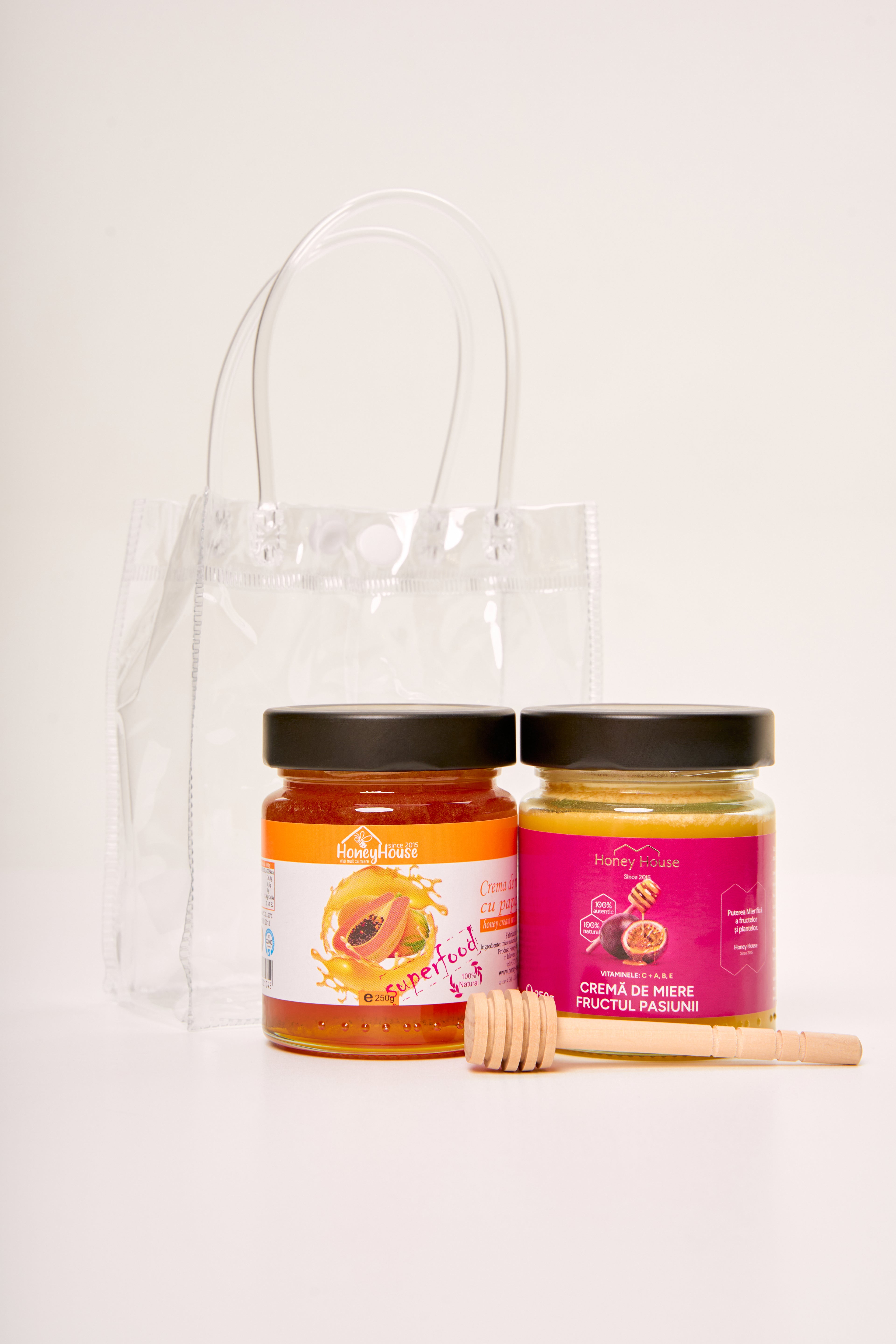 Set 2 gusturi crema de miere Papaya & Fructul pasiunii
