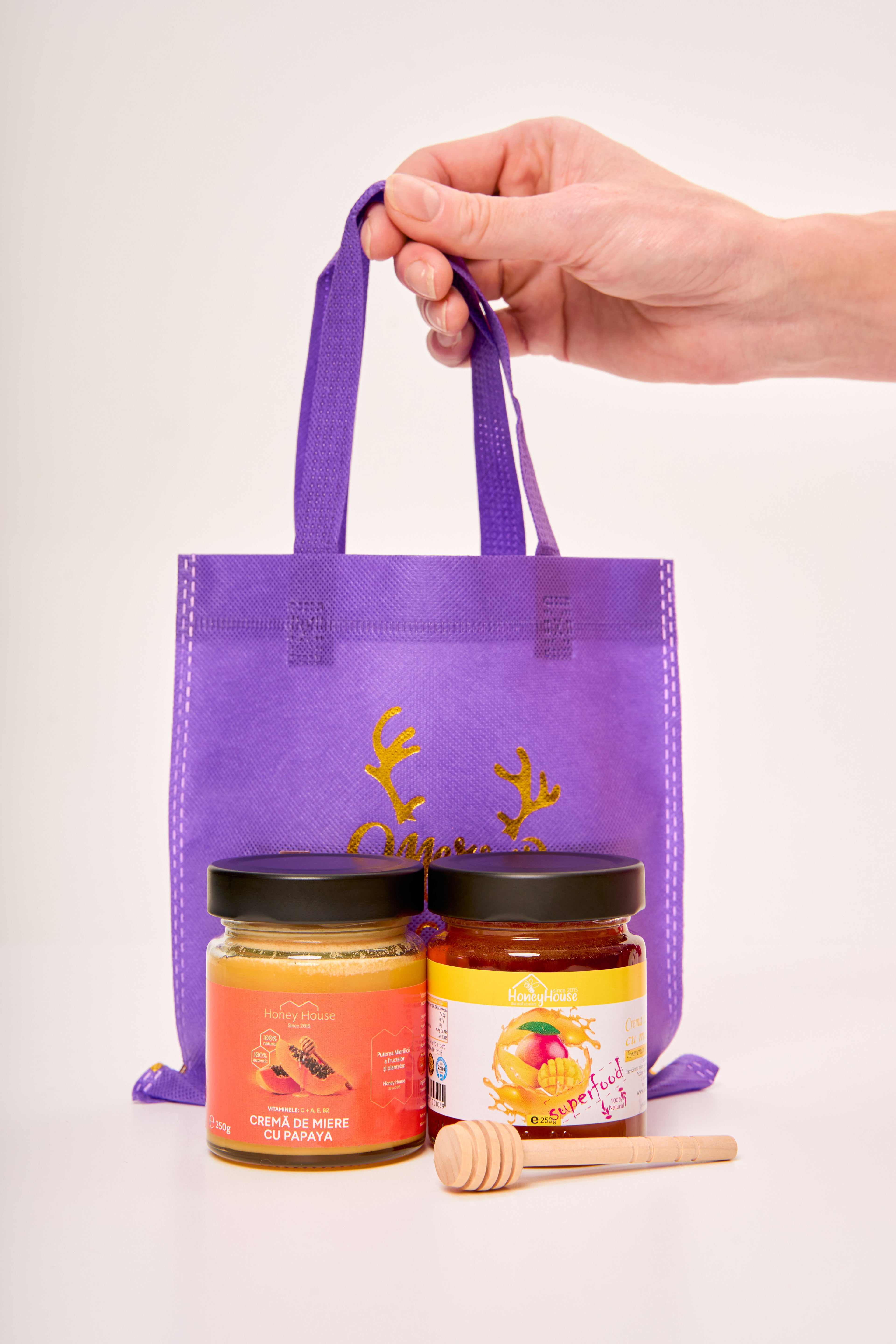 Set 2 gusturi crema de miere Papaya & Mango