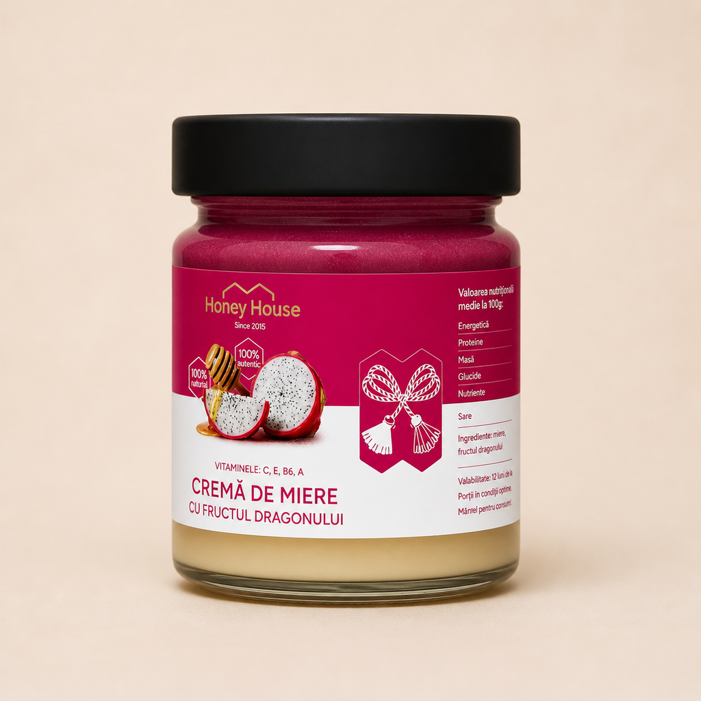 Miere crema  din doua straturi Fructul Dragonului
